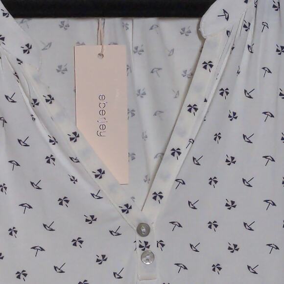 Eberjey Sleeveless Peasant Lounge Top in Parasols – Size S – NWT - Picture 3 of 9